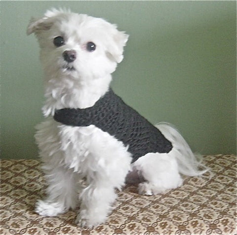 Black Hand Crochet Dog T-Shirt