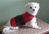 Brown and Red Hand Crochet Dog Sweater