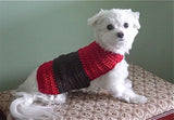 Red and Brown Hand Crochet Dog Sweater
