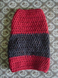 Red and Brown Hand Crochet Dog Sweater